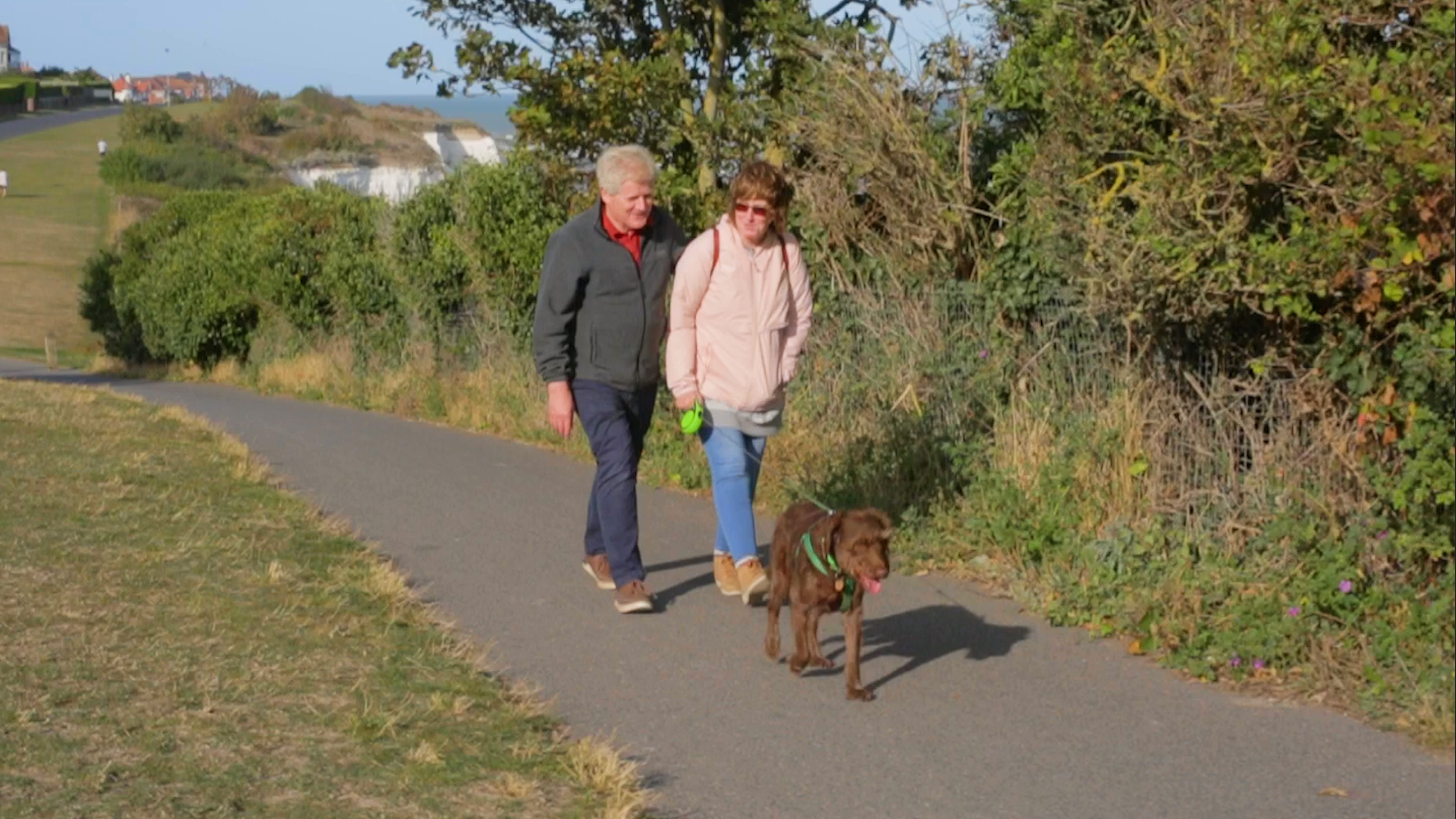 Couple Dog Walking, King George VI Park, Ramsgate (Still) Credit Thanet District Council